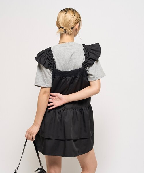 WHO'S WHO gallery（フーズフーギャラリー）の「ティアードミニワンピ（ワンピース・レディース・ブラック/ブラウン・FREE）」の11枚目の写真