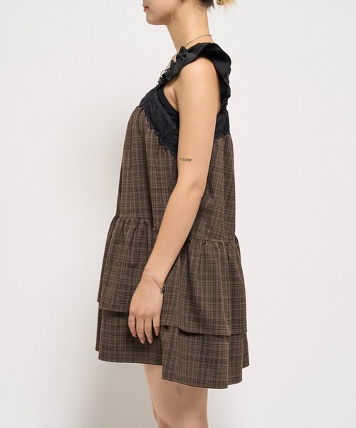WHO'S WHO gallery（フーズフーギャラリー）の「ティアードミニワンピ（ワンピース・レディース・ブラック/ブラウン・FREE）」の13枚目の写真