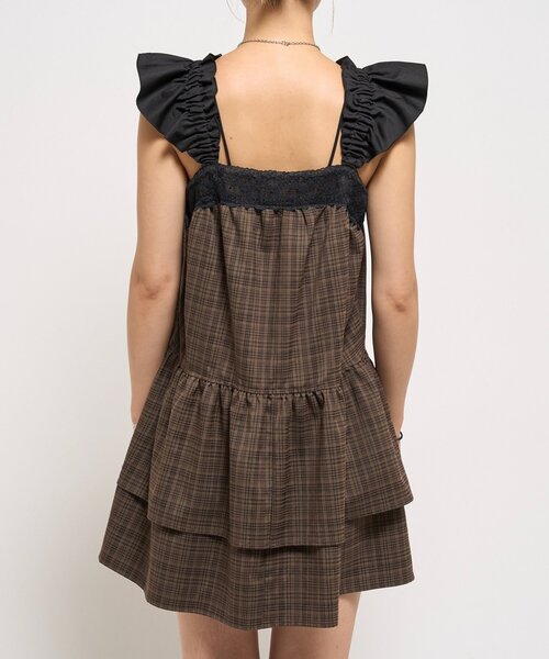 WHO'S WHO gallery（フーズフーギャラリー）の「ティアードミニワンピ（ワンピース・レディース・ブラック/ブラウン・FREE）」の14枚目の写真