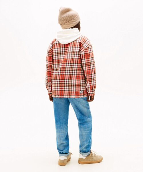 TOMMY HILFIGER（トミーヒルフィガー）の「BOYS フリースランニングチェックオーバーシャツ（シャツ/ブラウス・キッズ・ホワイト・160cm/130cm/140cm/150cm）」の5枚目の写真