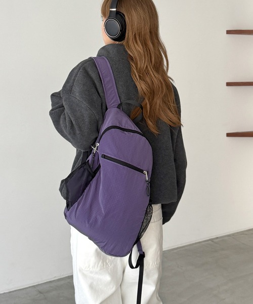 CANAL JEAN(キャナルジーン)の「El mar リップストップナイロンリュック(バックパック/リュック・レディース・グレー/パープル・ONE SIZE)」の1枚目の写真