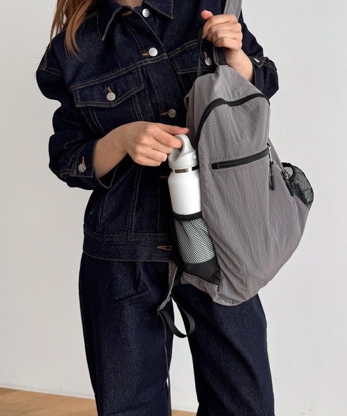 CANAL JEAN(キャナルジーン)の「El mar リップストップナイロンリュック(バックパック/リュック・レディース・グレー/パープル・ONE SIZE)」の6枚目の写真