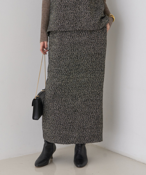 Rouge vif（ルージュヴィフ）の「【セットアップ対応】ポリウーリングカルセタイトスカート（スカート・レディース・ブラック/ブラック系その他・38/36）」の13枚目の写真