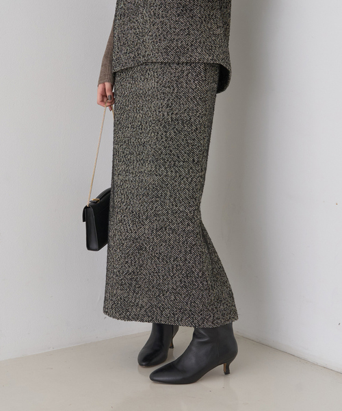 Rouge vif（ルージュヴィフ）の「【セットアップ対応】ポリウーリングカルセタイトスカート（スカート・レディース・ブラック/ブラック系その他・38/36）」の15枚目の写真