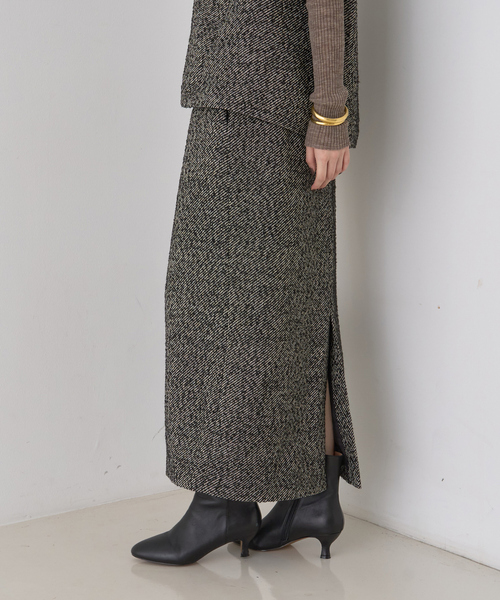 Rouge vif（ルージュヴィフ）の「【セットアップ対応】ポリウーリングカルセタイトスカート（スカート・レディース・ブラック/ブラック系その他・38/36）」の16枚目の写真