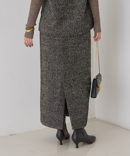 Rouge vif（ルージュヴィフ）の「【セットアップ対応】ポリウーリングカルセタイトスカート（スカート・レディース・ブラック/ブラック系その他・38/36）」の17枚目の写真