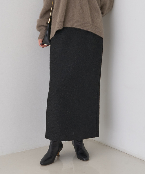 Rouge vif（ルージュヴィフ）の「【セットアップ対応】ポリウーリングカルセタイトスカート（スカート・レディース・ブラック/ブラック系その他・38/36）」の18枚目の写真