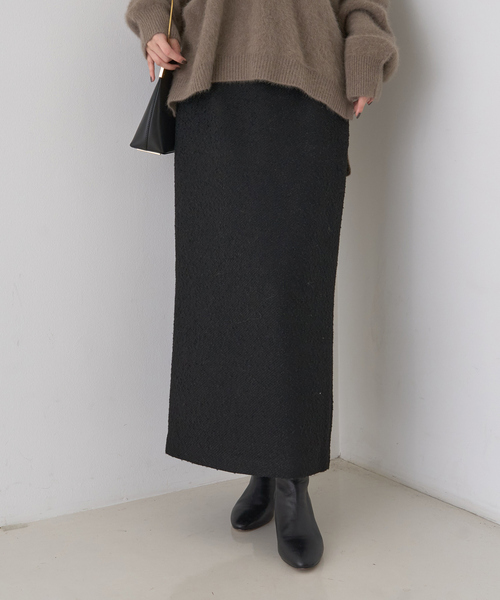 Rouge vif（ルージュヴィフ）の「【セットアップ対応】ポリウーリングカルセタイトスカート（スカート・レディース・ブラック/ブラック系その他・38/36）」の19枚目の写真
