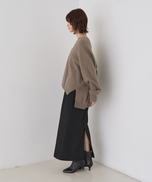 Rouge vif（ルージュヴィフ）の「【セットアップ対応】ポリウーリングカルセタイトスカート（スカート・レディース・ブラック/ブラック系その他・38/36）」の10枚目の写真