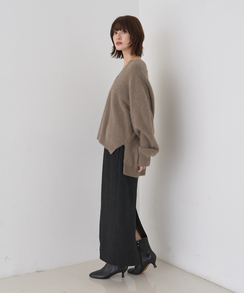 Rouge vif（ルージュヴィフ）の「【セットアップ対応】ポリウーリングカルセタイトスカート（スカート・レディース・ブラック/ブラック系その他・38/36）」の11枚目の写真