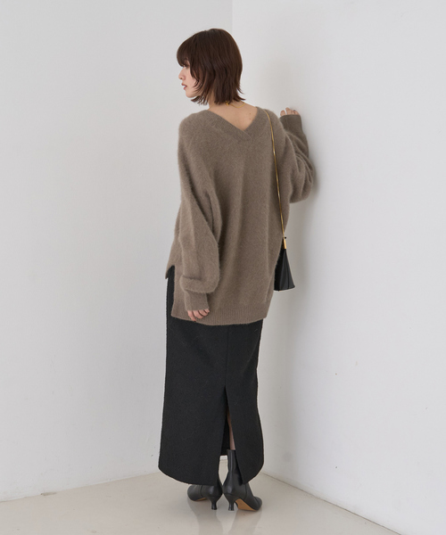 Rouge vif（ルージュヴィフ）の「【セットアップ対応】ポリウーリングカルセタイトスカート（スカート・レディース・ブラック/ブラック系その他・38/36）」の12枚目の写真