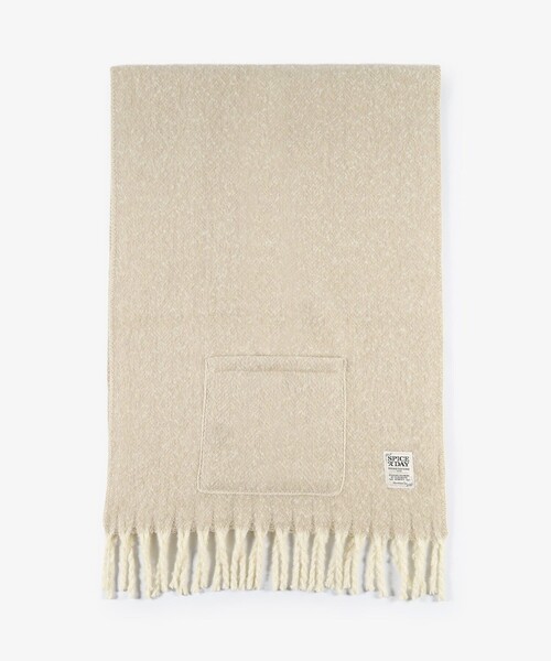 Afternoon Tea（アフタヌーンティー）の「ヘリンボーンポケット付きブランケット（ブランケット・レディース・ベージュ/ブラック・ONE SIZE）」の3枚目の写真