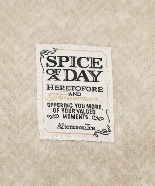 Afternoon Tea（アフタヌーンティー）の「ヘリンボーンポケット付きブランケット（ブランケット・レディース・ベージュ/ブラック・ONE SIZE）」の4枚目の写真