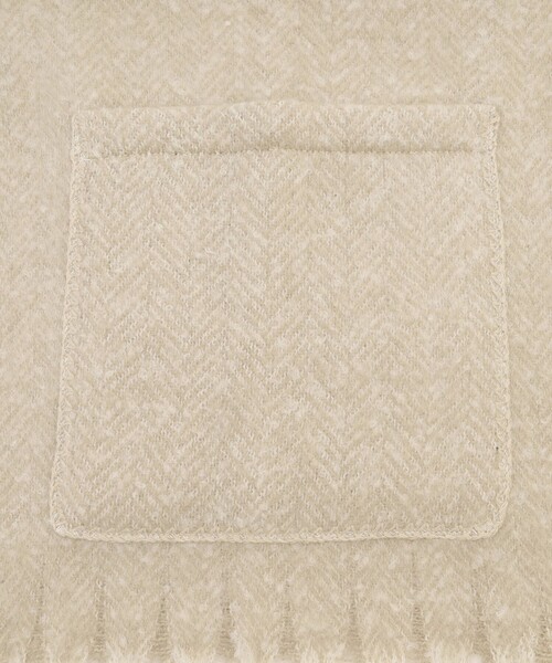 Afternoon Tea（アフタヌーンティー）の「ヘリンボーンポケット付きブランケット（ブランケット・レディース・ベージュ/ブラック・ONE SIZE）」の6枚目の写真