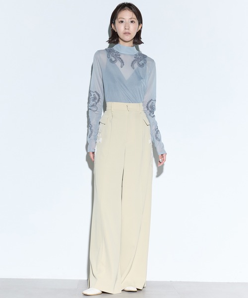 MURRAL(ミューラル)の「【MURRAL/ミューラル】Patchwork embroidered slacks/パッチワークエンブロイダードスラックス(スラックス・レディース・カーキ/ベージュ・2/1)」の20枚目の写真