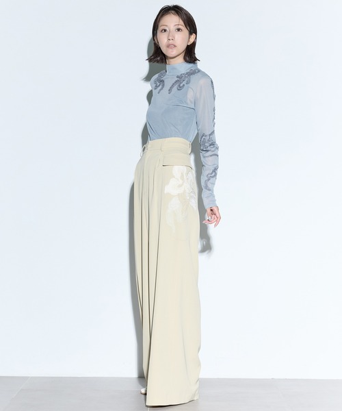 MURRAL(ミューラル)の「【MURRAL/ミューラル】Patchwork embroidered slacks/パッチワークエンブロイダードスラックス(スラックス・レディース・カーキ/ベージュ・2/1)」の21枚目の写真