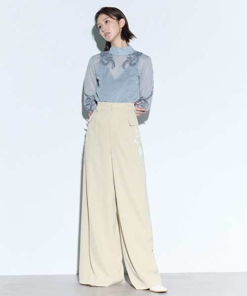 MURRAL(ミューラル)の「【MURRAL/ミューラル】Patchwork embroidered slacks/パッチワークエンブロイダードスラックス(スラックス・レディース・カーキ/ベージュ・2/1)」の19枚目の写真