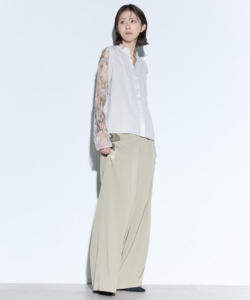 MURRAL(ミューラル)の「【MURRAL/ミューラル】Patchwork embroidered slacks/パッチワークエンブロイダードスラックス(スラックス・レディース・カーキ/ベージュ・2/1)」の11枚目の写真