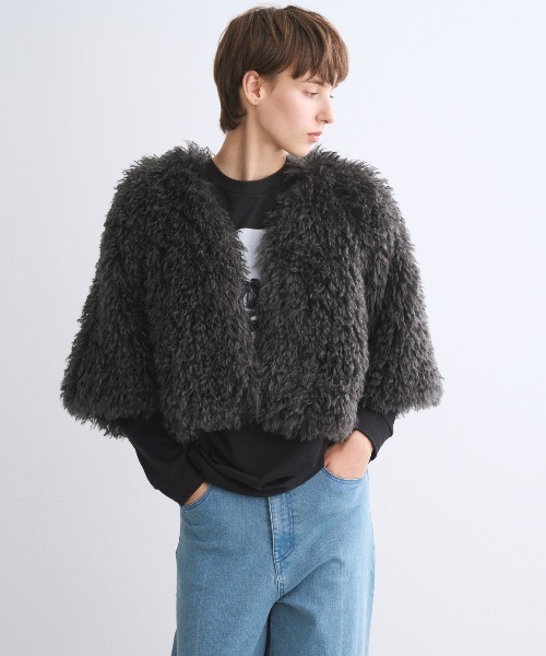 ウェイビーファー ジャケット（ノーカラージャケット）｜three dots