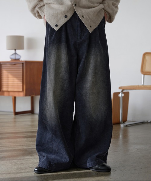 epnok（エプノック）の「コーデュロイワイドスラックス（スラックス・メンズ・ネイビー/チャコールグレー/ブラック・SMALL/MEDIUM/LARGE）」の3枚目の写真