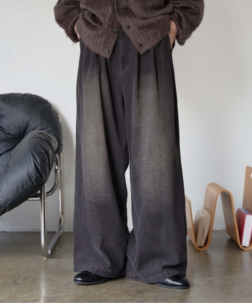 epnok（エプノック）の「コーデュロイワイドスラックス（スラックス・メンズ・ネイビー/チャコールグレー/ブラック・SMALL/MEDIUM/LARGE）」の2枚目の写真