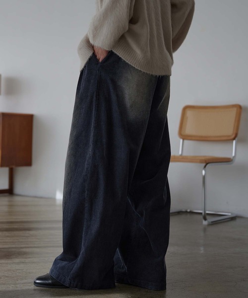 epnok（エプノック）の「コーデュロイワイドスラックス（スラックス・メンズ・ネイビー/チャコールグレー/ブラック・SMALL/MEDIUM/LARGE）」の16枚目の写真