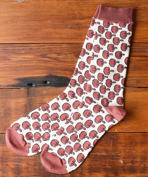 BEAMS JAPAN（ビームス　ジャパン）の「【京伝TEXTILE】山東京伝小紋柄 テキスタイルソックス（ソックス/靴下・レディース・グリーン/ブラウン/ブラック・27-29cm/25-27CM/23-25cm）」の2枚目の写真