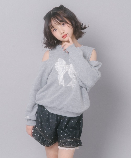 ビュルデサボン　刺繍デザイン グレー トレーナー セット ビュルデサボン 刺繍デザイン グレー トレーナー セット