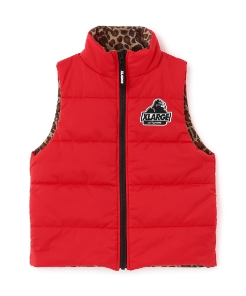 XLARGE KIDS（エクストララージキッズ）の「レオパードリバーシブルベスト（ベスト・キッズ・ブラック/レッド・140cm/130cm/90cm/110cm/100cm/120cm）」の2枚目の写真