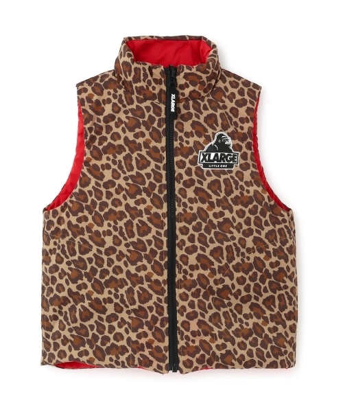 XLARGE KIDS（エクストララージキッズ）の「レオパードリバーシブルベスト（ベスト・キッズ・ブラック/レッド・140cm/130cm/90cm/110cm/100cm/120cm）」の5枚目の写真
