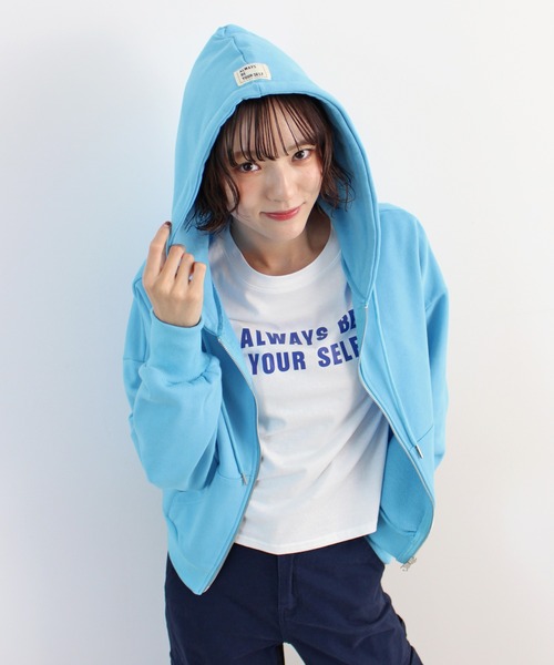 セール】【新色追加】ダブルジップショート丈パーカー（パーカー