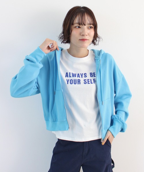 セール】【新色追加】ダブルジップショート丈パーカー（パーカー