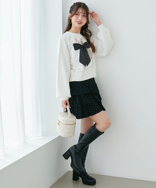 MAJESTIC LEGON（マジェスティックレゴン）の「Lady catスウェット（スウェット・レディース・ブラック/アイボリー/ピンク・MEDIUM）」の19枚目の写真