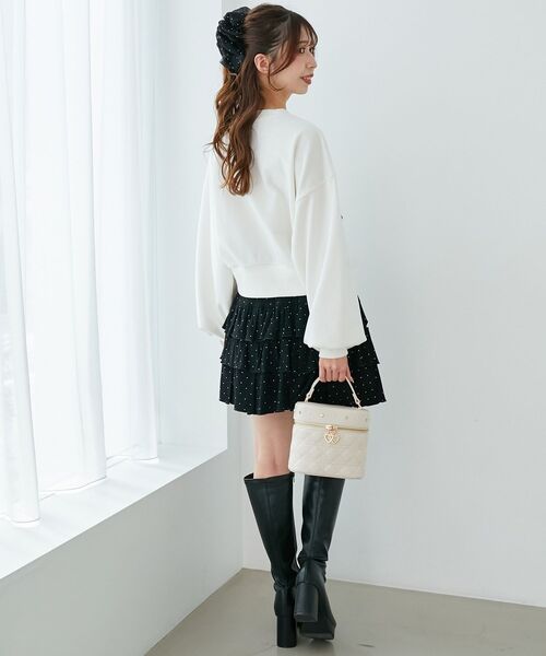 MAJESTIC LEGON（マジェスティックレゴン）の「Lady catスウェット（スウェット・レディース・ブラック/アイボリー/ピンク・MEDIUM）」の18枚目の写真