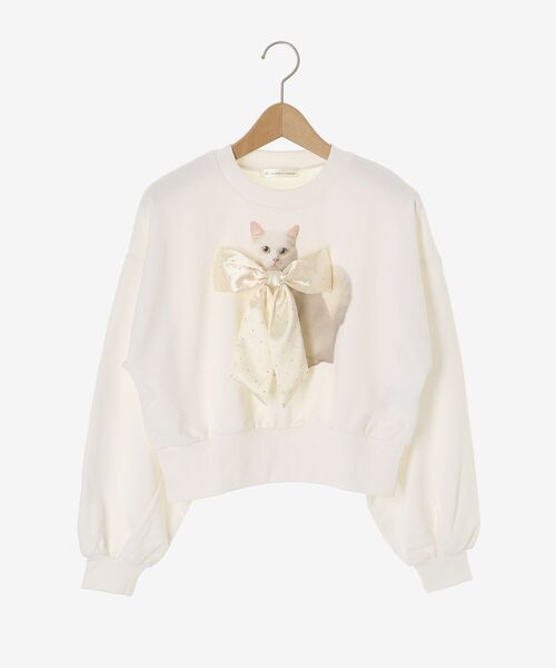 MAJESTIC LEGON（マジェスティックレゴン）の「Lady catスウェット（スウェット・レディース・ブラック/アイボリー/ピンク・MEDIUM）」の13枚目の写真