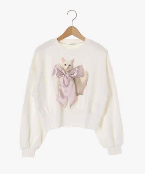 MAJESTIC LEGON（マジェスティックレゴン）の「Lady catスウェット（スウェット・レディース・ブラック/アイボリー/ピンク・MEDIUM）」の12枚目の写真