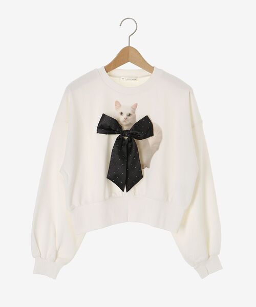 MAJESTIC LEGON（マジェスティックレゴン）の「Lady catスウェット（スウェット・レディース・ブラック/アイボリー/ピンク・MEDIUM）」の11枚目の写真