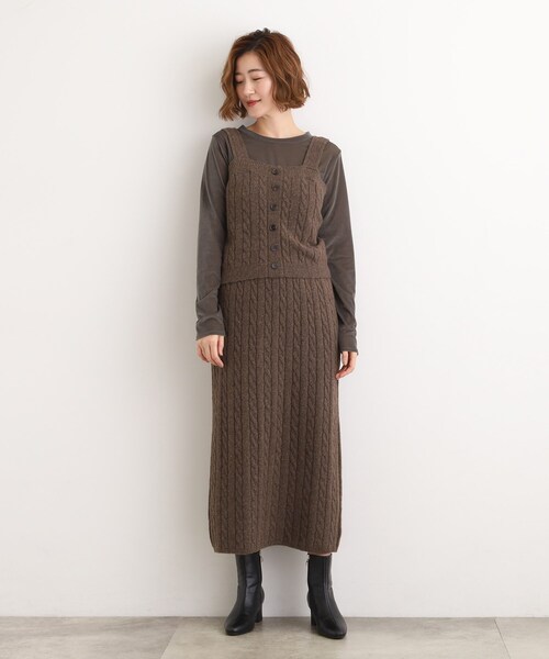 grove(グローブ)の「【SETITEM】ケーブルニットビスチェ(ニット/セーター・レディース・ブラウン系その他/オフホワイト/チャコールグレー・02/03/01/04/05)」の16枚目の写真