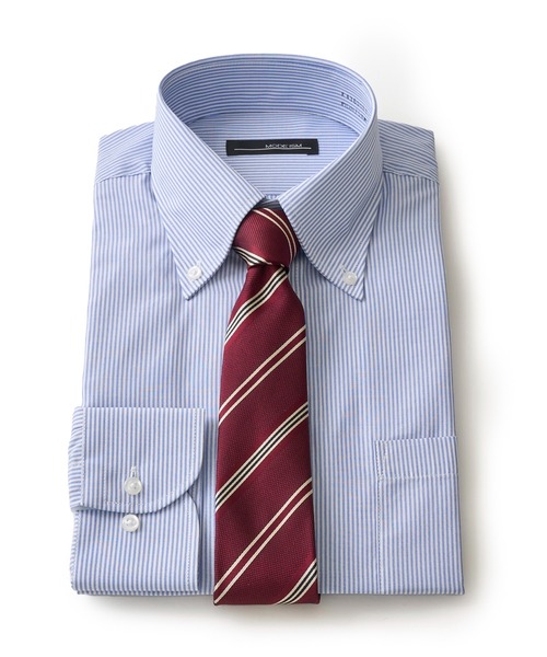 TETE HOMME（テットオム）の「アソート T/Cドレスシャツ / ボタンダウンビジネスシャツ（Tシャツ/カットソー・メンズ・ホワイト系3/ブルー/ホワイト系2/サックスブルー/ホワイト系1・MEDIUM/LARGE/X-LARGE）」の5枚目の写真
