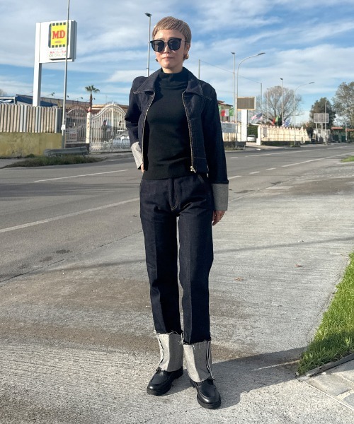 JENNE(ジェンヌ)の「ロールアップデニムジャケット(その他アウター・レディース・ブルー/ネイビー・SMALL/MEDIUM/LARGE)」の13枚目の写真