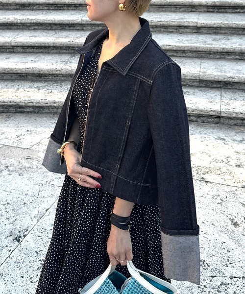 JENNE(ジェンヌ)の「ロールアップデニムジャケット(その他アウター・レディース・ブルー/ネイビー・SMALL/MEDIUM/LARGE)」の18枚目の写真