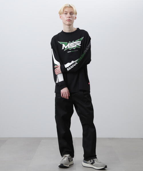 MANASTASH(マナスタッシュ)の「MANASTASH/マナスタッシュ RE:POLY L/S TEE MSR/リポリロングスリーブTシャツMSR(Tシャツ/カットソー・メンズ・グリーン系その他3/ホワイト/ブラック・S/L/XL/M)」の6枚目の写真
