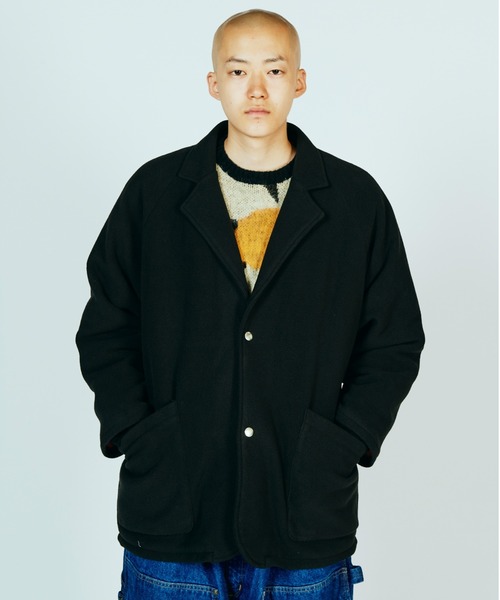 SUNNY  SPORTS（サニースポーツ）の「SUNNY SPORTS サニースポーツ / NOTCH COLLAR 2B RAGLAN JACKET（ブルゾン・メンズ・ブラック/ブラック系1/サンドベージュ・MEDIUM/LARGE）」の7枚目の写真