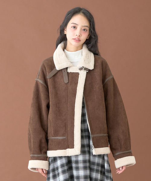 セール】ムートンジャケット【韓国ファッション】（ムートンコート