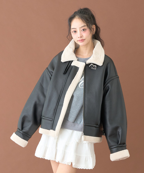 ムートンジャケット【韓国ファッション】（ムートンコート）｜Mi-je