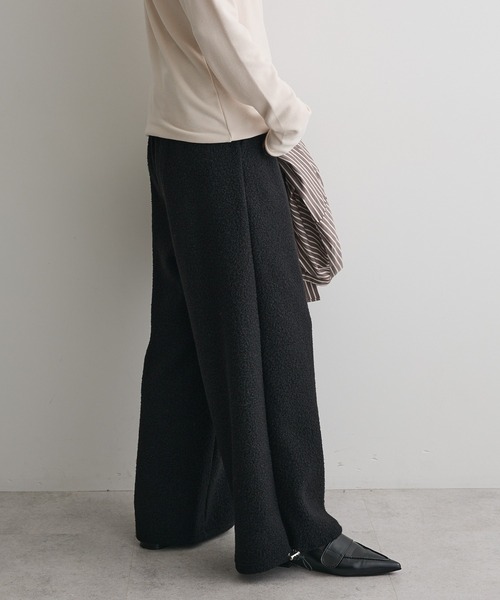 CRAFT STANDARD BOUTIQUE（クラフトスタンダードブティック）の「ブークレ風カットソーパンツ◆（その他パンツ・レディース・ベージュ/ブラック・FREE）」の14枚目の写真