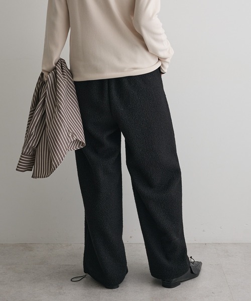 CRAFT STANDARD BOUTIQUE（クラフトスタンダードブティック）の「ブークレ風カットソーパンツ◆（その他パンツ・レディース・ベージュ/ブラック・FREE）」の15枚目の写真