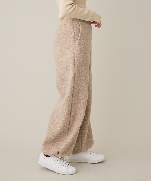 CRAFT STANDARD BOUTIQUE（クラフトスタンダードブティック）の「ブークレ風カットソーパンツ◆（その他パンツ・レディース・ベージュ/ブラック・FREE）」の5枚目の写真