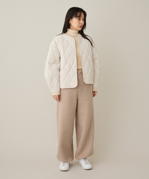 CRAFT STANDARD BOUTIQUE（クラフトスタンダードブティック）の「ブークレ風カットソーパンツ◆（その他パンツ・レディース・ベージュ/ブラック・FREE）」の11枚目の写真