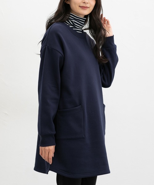 Honeys（ハニーズ）の「【ハニぽか】あったかチュニック（チュニック・レディース・オートミール/ネイビー/ブラウン系/ヘザーチャコール・L/M）」の4枚目の写真